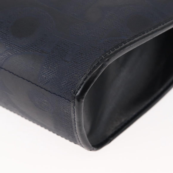 Christian Dior Trotter Canvas Shoulder Bag PVC Leather Navy Auth ki6068