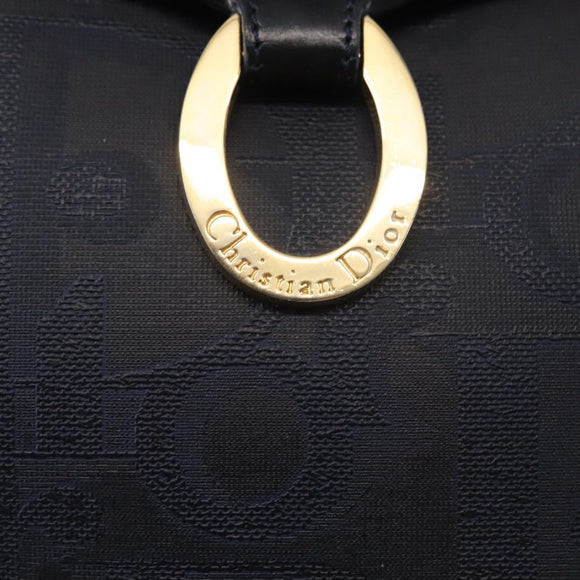 Christian Dior Trotter Canvas Shoulder Bag PVC Leather Navy Auth ki6068