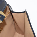 Christian Dior Trotter Canvas Shoulder Bag PVC Leather Navy Auth ki6068-18