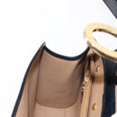 Christian Dior Trotter Canvas Shoulder Bag PVC Leather Navy Auth ki6068-19