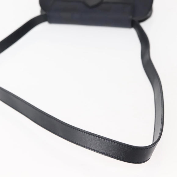 Christian Dior Trotter Canvas Shoulder Bag PVC Leather Navy Auth ki6068