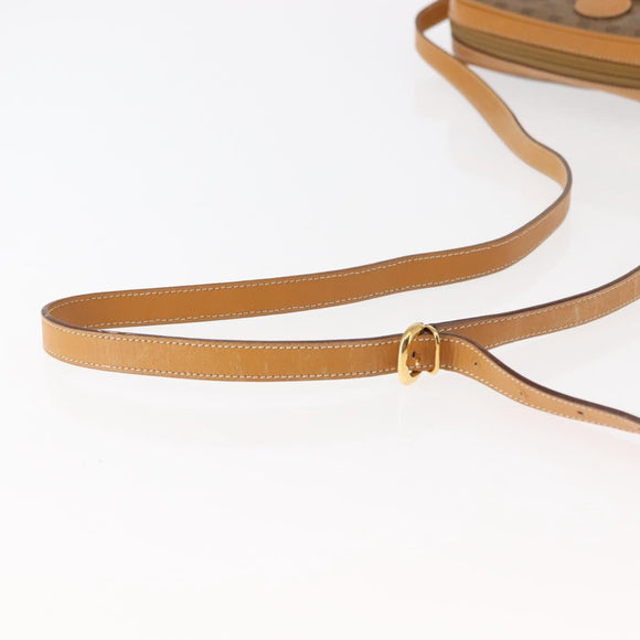 GUCCI Micro GG Canvas Shoulder Bag PVC Leather Beige Auth ki6069