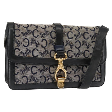 CELINE C Macadam Canvas Shoulder Bag Navy Auth ki6071