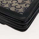 CELINE C Macadam Canvas Shoulder Bag Navy Auth ki6071-15