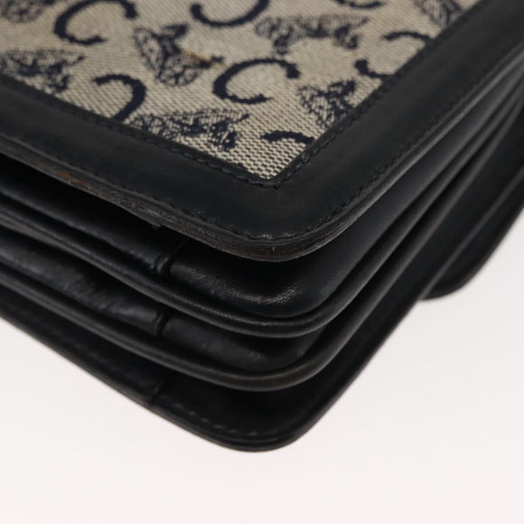 CELINE C Macadam Canvas Shoulder Bag Navy Auth ki6071