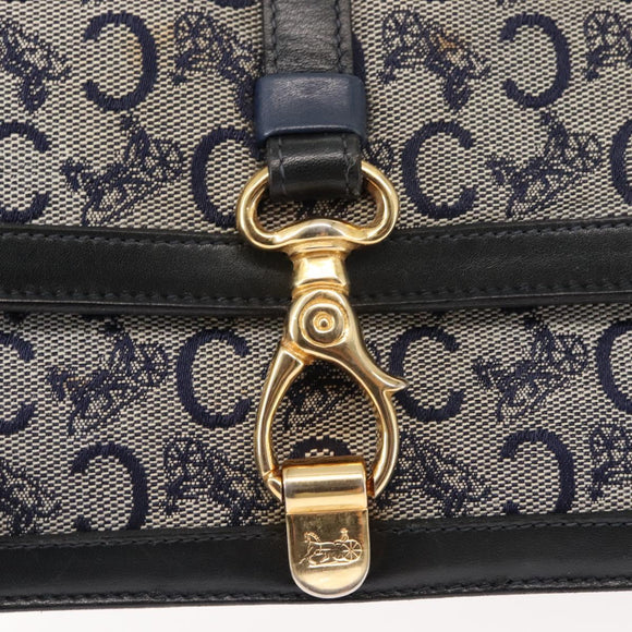 CELINE C Macadam Canvas Shoulder Bag Navy Auth ki6071