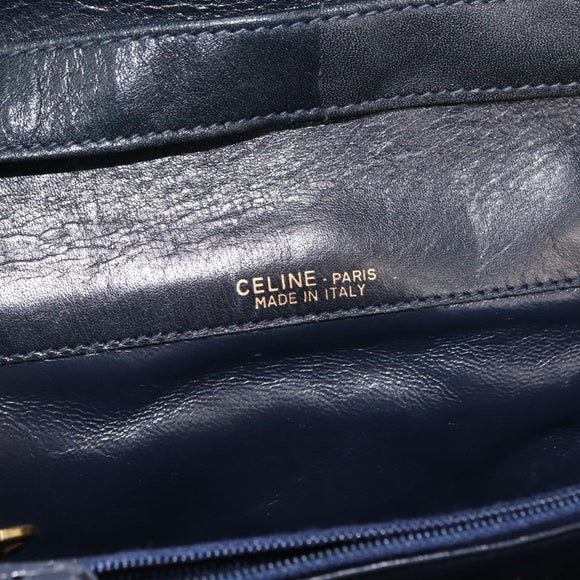 CELINE C Macadam Canvas Shoulder Bag Navy Auth ki6071