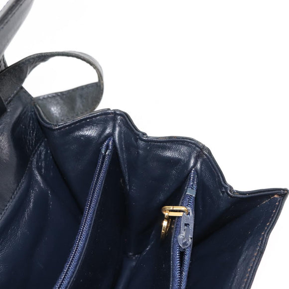 CELINE C Macadam Canvas Shoulder Bag Navy Auth ki6071