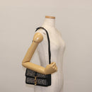 CELINE C Macadam Canvas Shoulder Bag Navy Auth ki6071-22