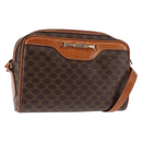 CELINE Macadam Canvas Shoulder Bag PVC Leather Brown Auth ki6072-1
