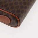 CELINE Macadam Canvas Shoulder Bag PVC Leather Brown Auth ki6072-10