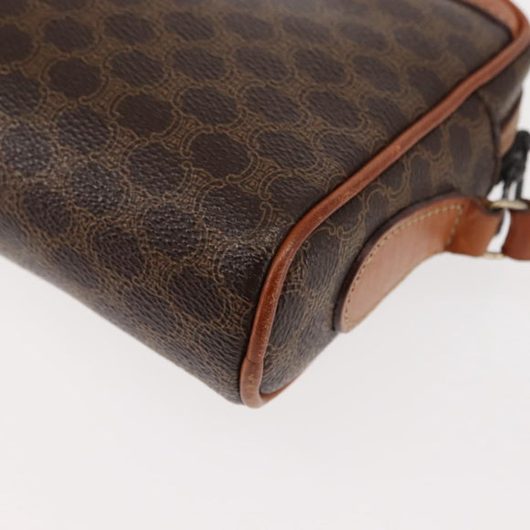 CELINE Macadam Canvas Shoulder Bag PVC Leather Brown Auth ki6072