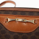 CELINE Macadam Canvas Shoulder Bag PVC Leather Brown Auth ki6072-15