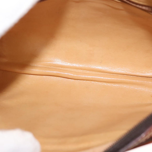 CELINE Macadam Canvas Shoulder Bag PVC Leather Brown Auth ki6072