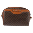 CELINE Macadam Canvas Shoulder Bag PVC Leather Brown Auth ki6072-2