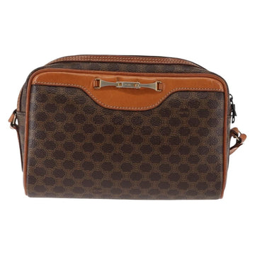 CELINE Macadam Canvas Shoulder Bag PVC Leather Brown Auth ki6072 - 0