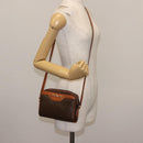 CELINE Macadam Canvas Shoulder Bag PVC Leather Brown Auth ki6072-23