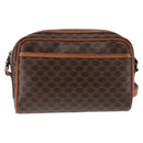 CELINE Macadam Canvas Shoulder Bag PVC Leather Brown Auth ki6072-3