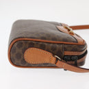 CELINE Macadam Canvas Shoulder Bag PVC Leather Brown Auth ki6072-4