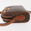 CELINE Macadam Canvas Shoulder Bag PVC Leather Brown Auth ki6072-5