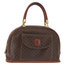 CELINE Macadam Canvas Hand Bag PVC Leather Brown Auth ki6075-1