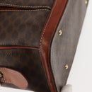 CELINE Macadam Canvas Hand Bag PVC Leather Brown Auth ki6075-9