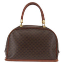 CELINE Macadam Canvas Hand Bag PVC Leather Brown Auth ki6075-2