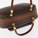 CELINE Macadam Canvas Hand Bag PVC Leather Brown Auth ki6075-6