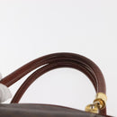 CELINE Macadam Canvas Hand Bag PVC Leather Brown Auth ki6075-8