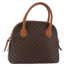 CELINE Macadam Canvas Hand Bag PVC Leather Brown Auth ki6076-1