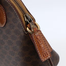 CELINE Macadam Canvas Hand Bag PVC Leather Brown Auth ki6076-10