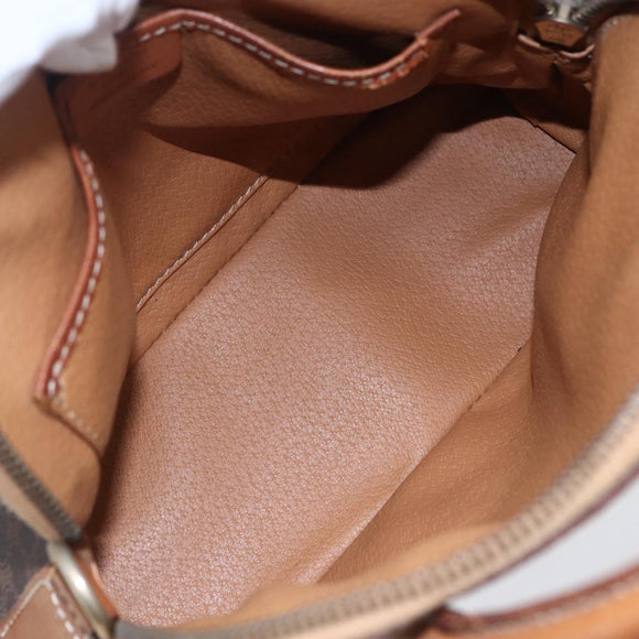 CELINE Macadam Canvas Hand Bag PVC Leather Brown Auth ki6076