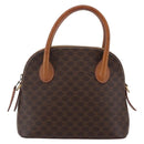 CELINE Macadam Canvas Hand Bag PVC Leather Brown Auth ki6076-13