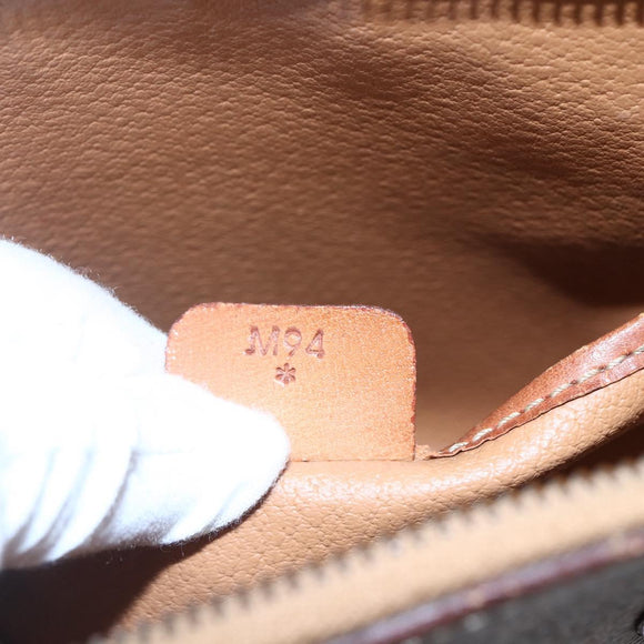 CELINE Macadam Canvas Hand Bag PVC Leather Brown Auth ki6076