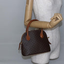 CELINE Macadam Canvas Hand Bag PVC Leather Brown Auth ki6076-21