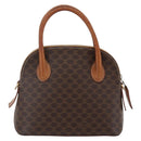 CELINE Macadam Canvas Hand Bag PVC Leather Brown Auth ki6076-2