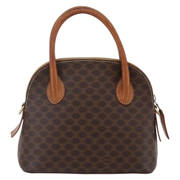 CELINE Macadam Canvas Hand Bag PVC Leather Brown Auth ki6076 - 0
