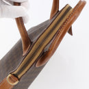 CELINE Macadam Canvas Hand Bag PVC Leather Brown Auth ki6076-6