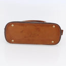 CELINE Macadam Canvas Hand Bag PVC Leather Brown Auth ki6076-5