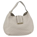 GUCCI Guccissima GG Shoulder Bag Leather White Auth ki6079-1