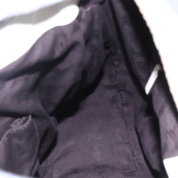 GUCCI Guccissima GG Shoulder Bag Leather White Auth ki6079