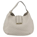 GUCCI Guccissima GG Shoulder Bag Leather White Auth ki6079-2