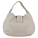 GUCCI Guccissima GG Shoulder Bag Leather White Auth ki6079-3