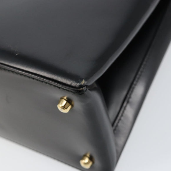 GUCCI Tote Bag Leather Black Auth ki6082