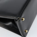 GUCCI Tote Bag Leather Black Auth ki6082-17