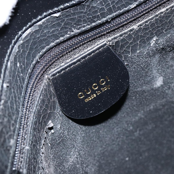 GUCCI Tote Bag Leather Black Auth ki6082