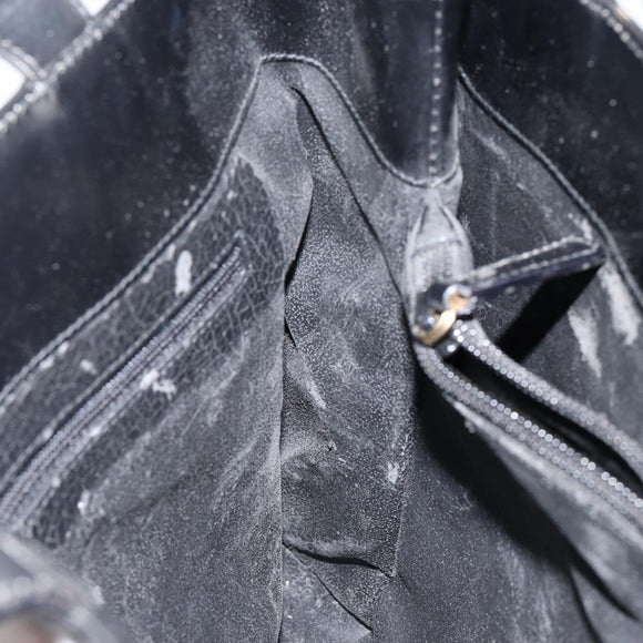 GUCCI Tote Bag Leather Black Auth ki6082