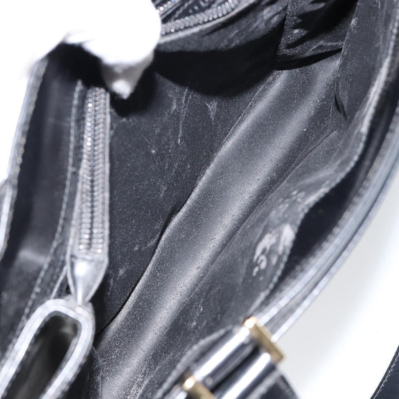 GUCCI Tote Bag Leather Black Auth ki6082