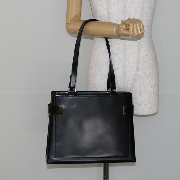 GUCCI Tote Bag Leather Black Auth ki6082