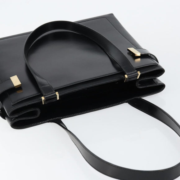 GUCCI Tote Bag Leather Black Auth ki6082